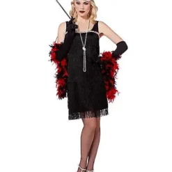 Spirit Halloween Adult Black Flapper Costume