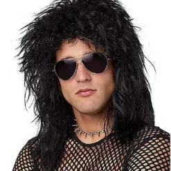 Spirit Halloween Black Rock Star Wig