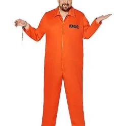 Spirit Halloween Adult Department Of Corrections Prisoner One Piece Costume -Spirit Halloween Store 00580803 e