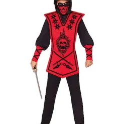 Spirit Halloween Kids Red Skull Ninja Costume