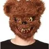 Spirit Halloween Brown Scary Teddy Bear Half Mask