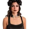 Spirit Halloween Black Rose Skull Headband