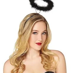 Spirit Halloween Faux Marabou Black Halo