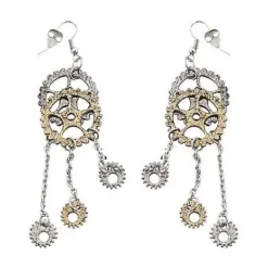 Spirit Halloween Steampunk Gear Dangle Earrings