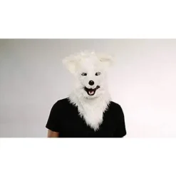 Spirit Halloween Moving Mouth White Wolf Full Mask -Spirit Halloween Store 01271527 AVS