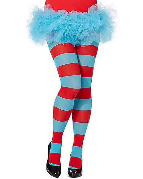 Spirit Halloween Thing 1 And 2 Striped Tights - Dr. Seuss 1 Spirit Halloween Thing 1 And 2 Striped Tights - Dr. Seuss