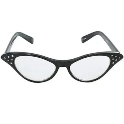 Spirit Halloween '50s Black Rhinestone Cat Eye Glasses