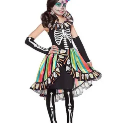 Spirit Halloween Kids Rainbow Sugar Skull Costume