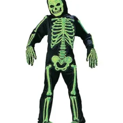 Spirit Halloween Kids Glow In The Dark Skelebones One Piece Costume