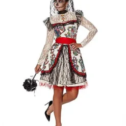 Spirit Halloween Adult Sugar Skull Bride Costume -Spirit Halloween Store 01346576 c