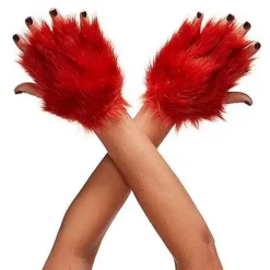 Spirit Halloween Faux Fur Fox Gloves