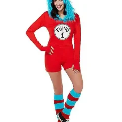 Spirit Halloween Adult Thing 1 And Thing 2 Romper Costume - Dr. Seuss