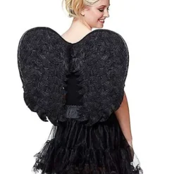 Spirit Halloween Black Velvet Angel Wings