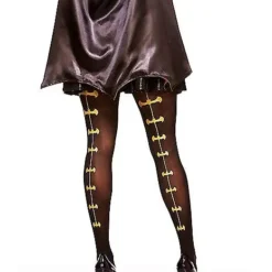 Spirit Halloween Batman Gold Backseam Tights - DC Comics