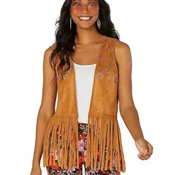 Spirit Halloween Fringed Hippie Vest