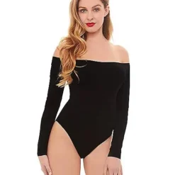 Spirit Halloween Off The Shoulder Black Bodysuit -Spirit Halloween Store 01392307 a