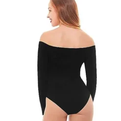 Spirit Halloween Off The Shoulder Black Bodysuit -Spirit Halloween Store 01392307 b