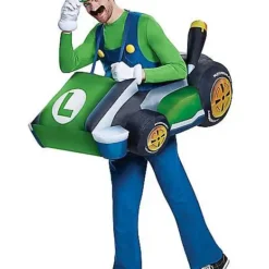 Spirit Halloween Adult Luigi Kart Inflatable Costume - Mario Kart -Spirit Halloween Store 01394071 c