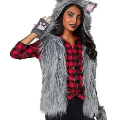Spirit Halloween Adult Faux Fur Wolf Vest