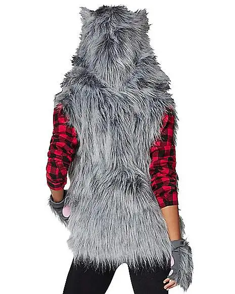 Spirit Halloween Adult Faux Fur Wolf Vest 2 Spirit Halloween Adult Faux Fur Wolf Vest - Image 2