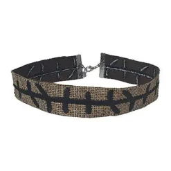 Spirit Halloween Burlap Scarecrow Choker Necklace