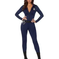 Spirit Halloween Adult Police Officer Catsuit Costume