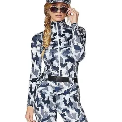 Spirit Halloween Adult Snow Camo Military Catsuit Costume -Spirit Halloween Store 01425115 c
