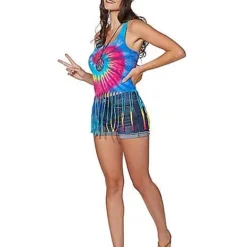 Spirit Halloween Tie Dye Fringe Tank Top -Spirit Halloween Store 01425651 c