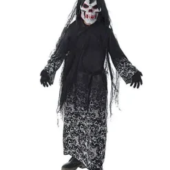 Spirit Halloween Kids Light-Up El Wire Doom Skeleton Costume