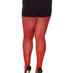 Spirit Halloween Red Devil Flame Fishnet Stockings -Spirit Halloween Store 01441682 b