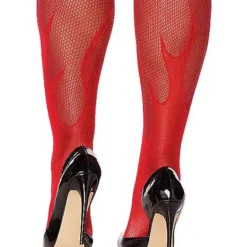 Spirit Halloween Red Devil Flame Fishnet Stockings -Spirit Halloween Store 01441682 c