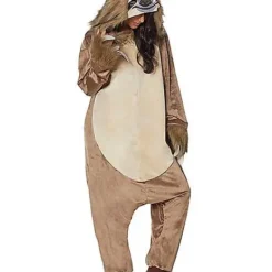 Spirit Halloween Adult Faux Fur Sloth Union Suit