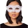 Spirit Halloween White Glitter Eye Half Mask