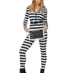 Spirit Halloween Adult Jailbird Catsuit Costume