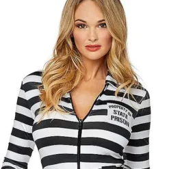 Spirit Halloween Adult Jailbird Catsuit Costume -Spirit Halloween Store 01464908 c