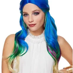 Spirit Halloween Multi-Color Curly Wig