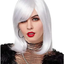 Spirit Halloween Side Bang White Pageboy Wig