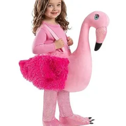 Spirit Halloween Toddler Faux Fur Flamingo Ride-Along Costume