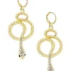 Spirit Halloween Goldtone Snake Earrings