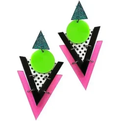 Spirit Halloween '80s Geometric Earrings