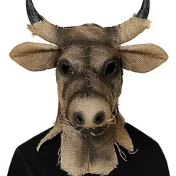 Spirit Halloween Moving Mouth Bull Scarecrow Full Mask