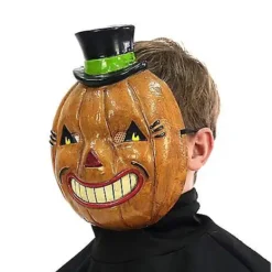Spirit Halloween Vintage Pumpkin Half Mask -Spirit Halloween Store 01471630 d