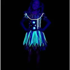 Spirit Halloween Kids Glow In The Dark Neon Clown Costume -Spirit Halloween Store 01472075 c