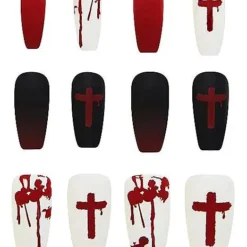 Spirit Halloween Bloody Cross Press On Nails