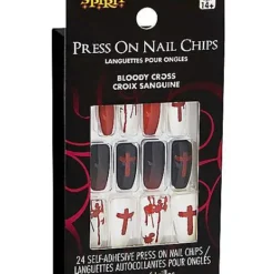 Spirit Halloween Bloody Cross Press On Nails -Spirit Halloween Store 01474204 c