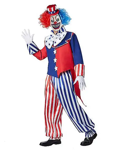 Spirit Halloween Adult Patriotic Clown Costume 1 Spirit Halloween Adult Patriotic Clown Costume