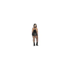 Spirit Halloween Adult Black Faux Leather And Lace Bodysuit -Spirit Halloween Store 01481183 f