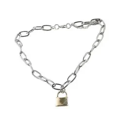 Spirit Halloween Punk Padlock Chain Necklace
