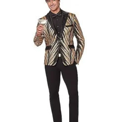 Spirit Halloween Adult '20s Gold And Black Jacket