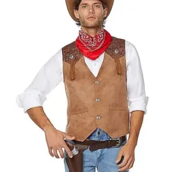 Spirit Halloween Adult Western Cowboy Plus Size Costume Kit -Spirit Halloween Store 01492743 c